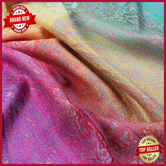 Oversized Reversible Cashmere Feel Scarf Shawl Wrap 78x27 Inches - Picture 6 of 6